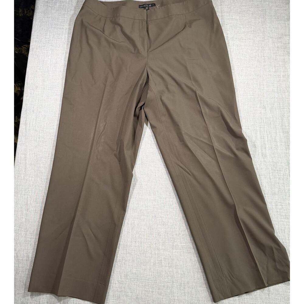 LAFAYETTE 148 NEW YORK Womens Rich Brown Virgin Wool Dress Career Pants Size 14